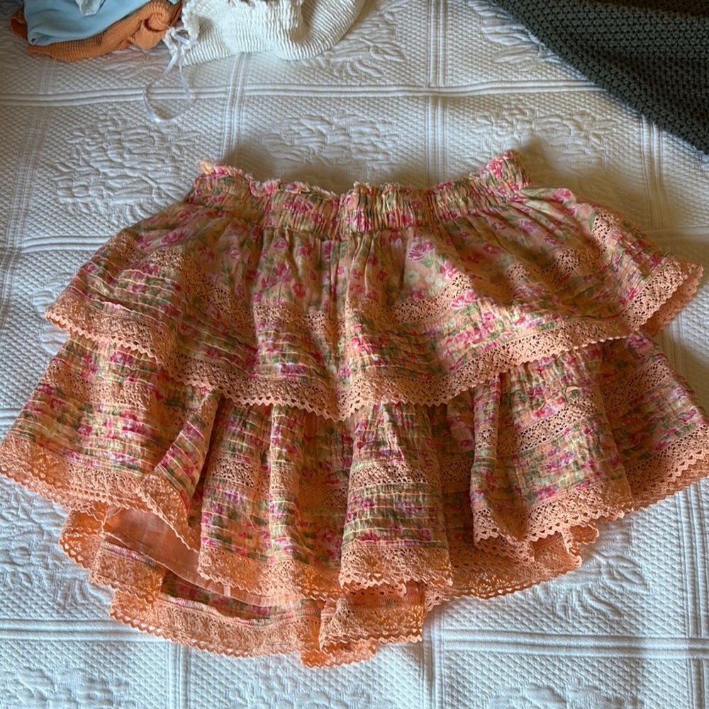 Aerie Floral Lace Tiered Skirt